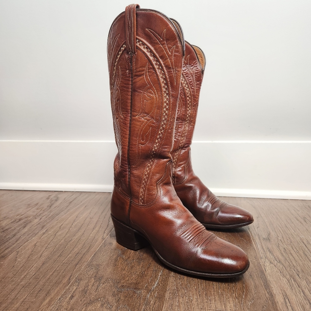 LUCCESE western topstitch design boots